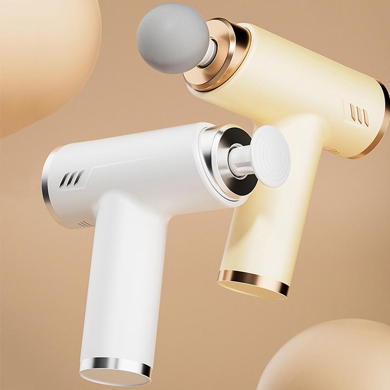 Silent Fascia Gun For Muscle Relaxation - High Frequency Vibration Massager - White