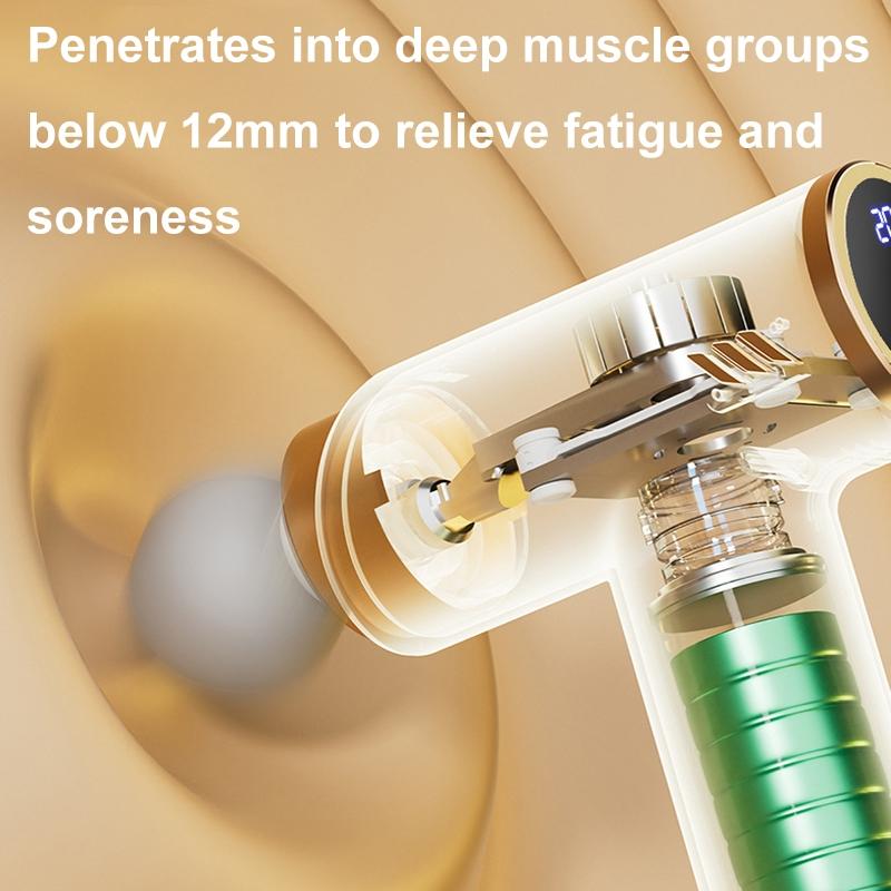 Silent Fascia Gun For Muscle Relaxation - High Frequency Vibration Massager - White