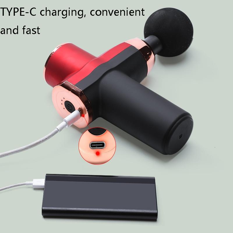 Compact 12V Muscle Relax Massage Gun - Mini Size - Black Red