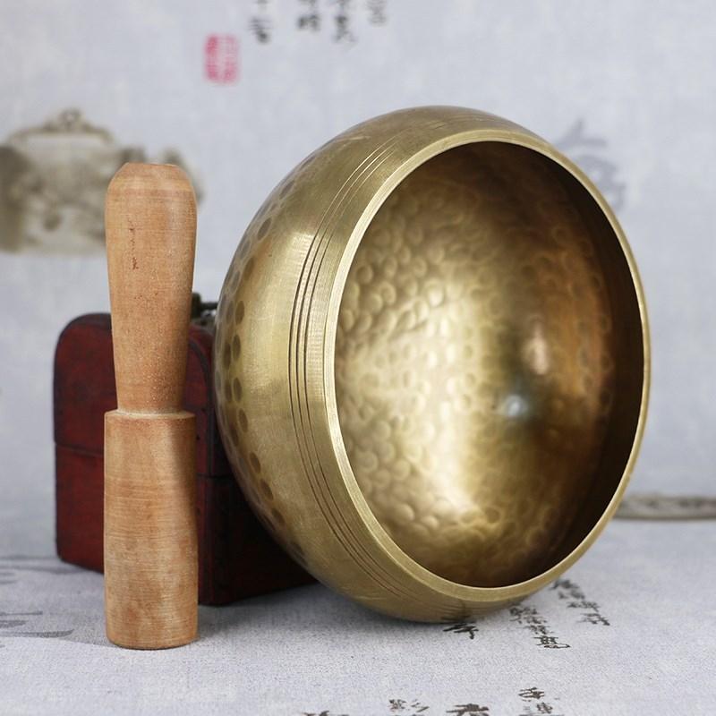 8.5cm Copper Buddha Sound Bowl Set with Mat Stick & Bag