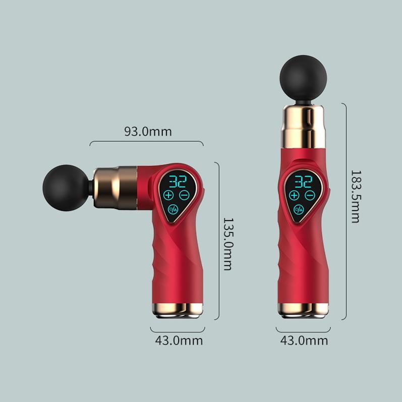 Compact Lcd Muscle Massager With Mini Fascia Gun - Gray