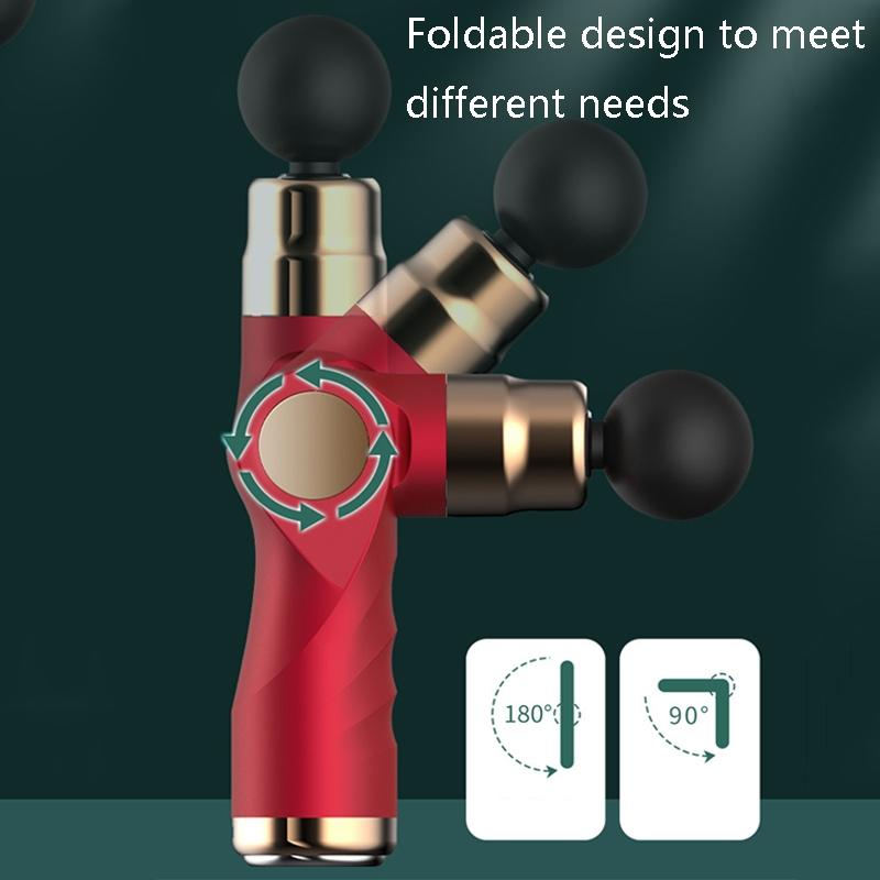 Compact Lcd Muscle Massager With Mini Fascia Gun - Gray
