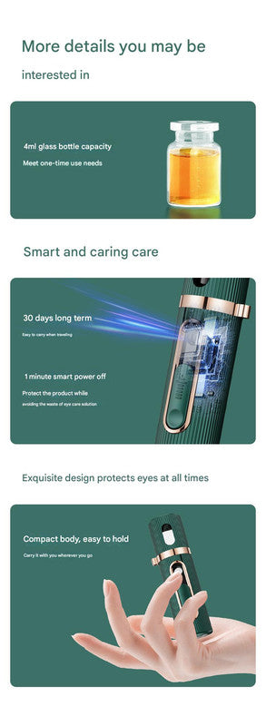Portable Nano Mist Eye Sprayer - USB Rechargeable for Dry Eye Relief