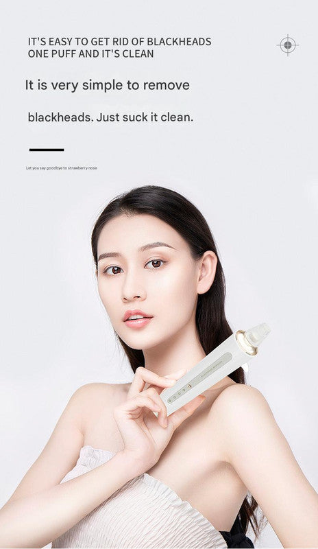 Professional Electric Blackhead Remover Vacuum - 3 Modes, 4 Suction Heads(white)