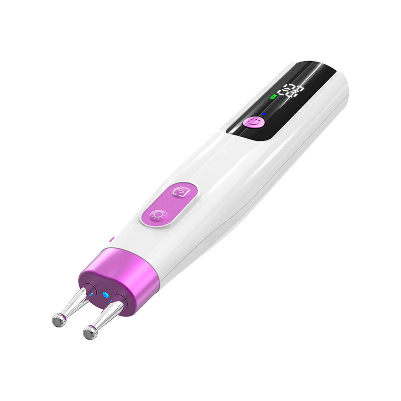 Dual-Head Meridian Pulse Therapy Pen - 5 Modes, 10 Intensities, LED Light & Type-C Charging(purple)