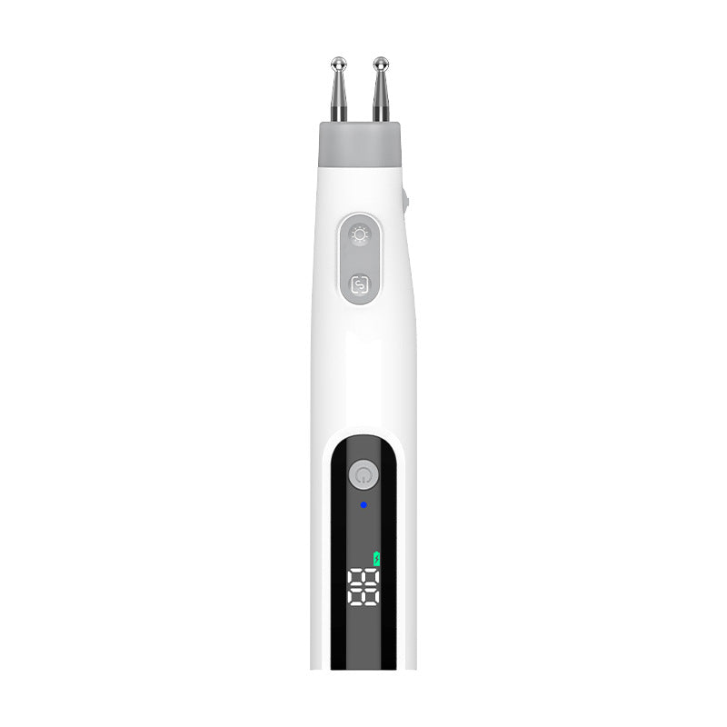 Dual-Head Meridian Pulse Therapy Pen - 5 Modes, 10 Intensities, LED Light & Type-C Charging(grey)