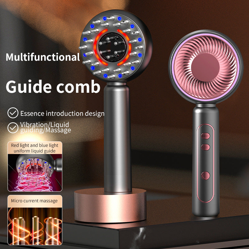 White Advanced Scalp Therapy Comb: Red/Blue Light, EMS & Serum Applicator