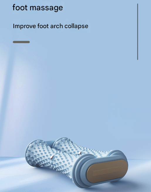 Grey Ergonomic Dual Foot Massage Roller - Deep Tissue Relief for Plantar Fasciitis, Arch Pain & Tired Feet