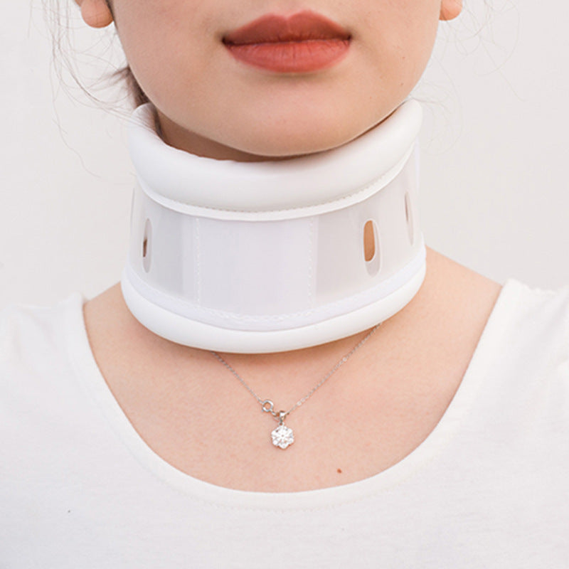 Size S White Adjustable Cervical Collar Neck Brace - Breathable Support for Pain Relief & Posture