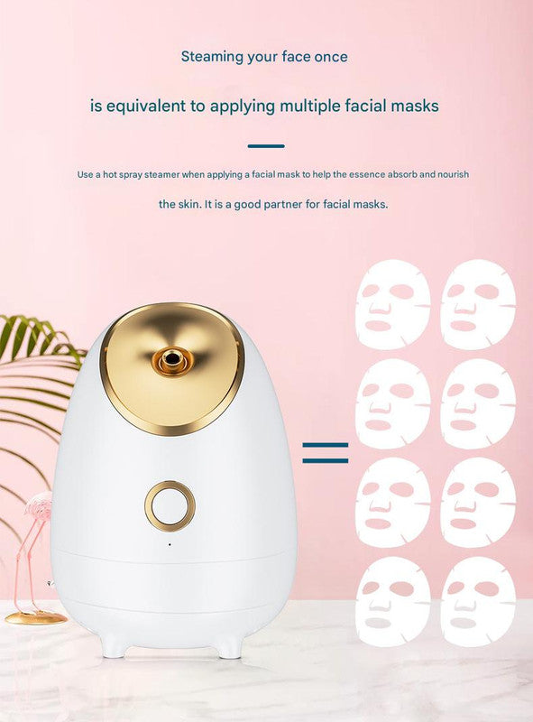 Nano Ionic Facial Steamer - Deep Hydration Hot Mist Face Steamer for Home Spa & Skincare(white)