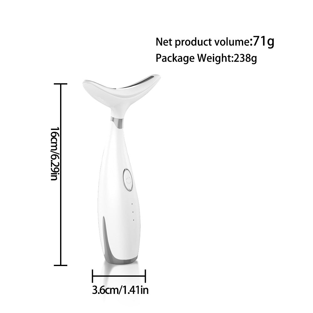 Multi-Functional Neck & Face Beauty Massager - LED Light Therapy, 45C Heat, EMS Micro-Current & Vibration(Black)
