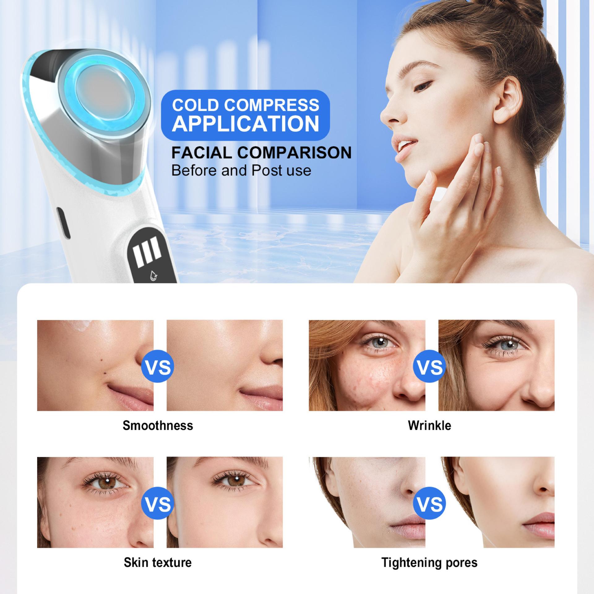 Advanced 3-in-1 Skin Care Device: 15-Level Spot Remover Pen with Hot & Cold Facial Therapy(White)