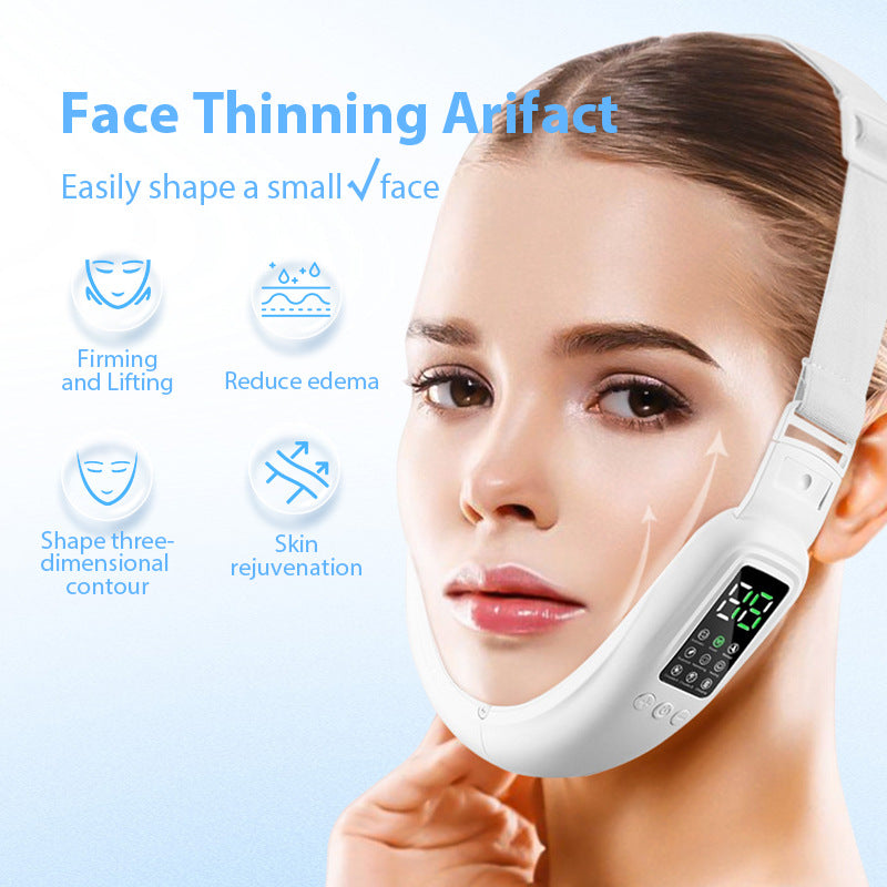 V-Line Face Shaping Massager with LED Therapy - 8 Modes & 15 Intensities for Firming & Lifting(white)