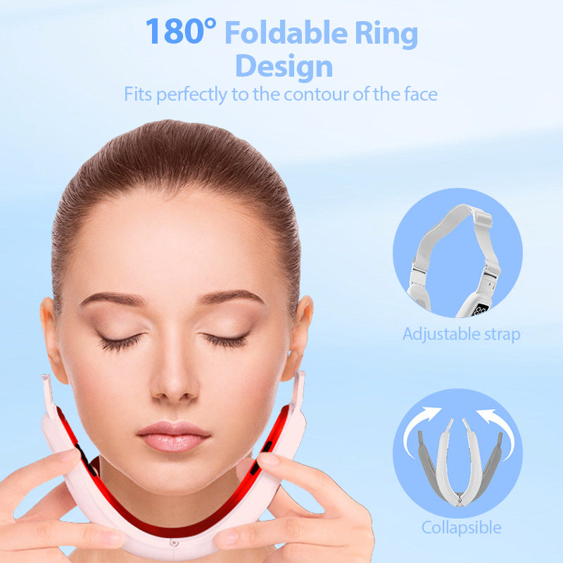 V-Line Face Shaping Massager with LED Therapy - 8 Modes & 15 Intensities for Firming & Lifting(white)