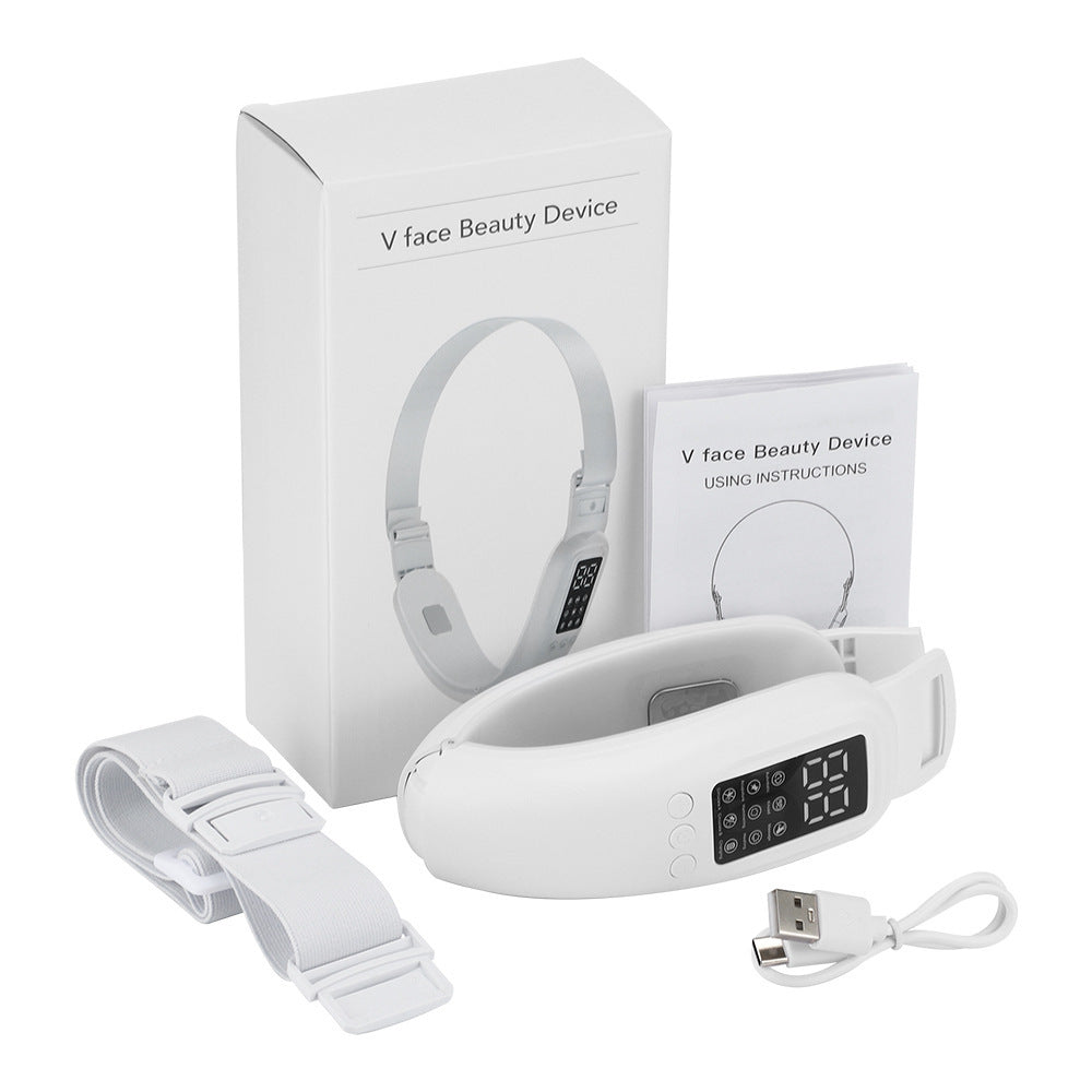 V-Line Face Shaping Massager with LED Therapy - 8 Modes & 15 Intensities for Firming & Lifting(white)