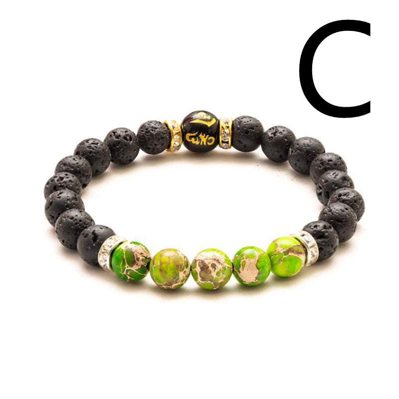 Natural Crystal Bracelet Women's Yoga Fitness Meditation Proverbs