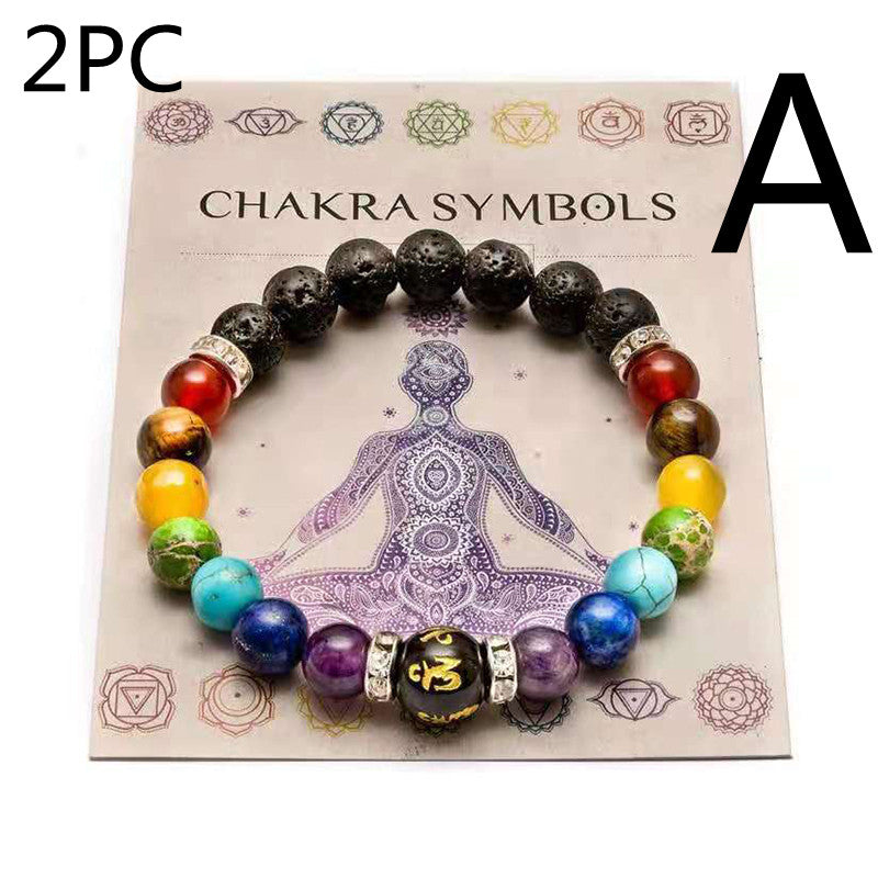 Natural Crystal Bracelet Women's Yoga Fitness Meditation Proverbs