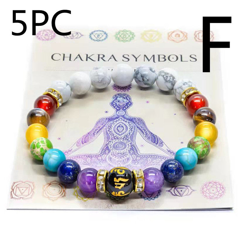 Natural Crystal Bracelet Women's Yoga Fitness Meditation Proverbs