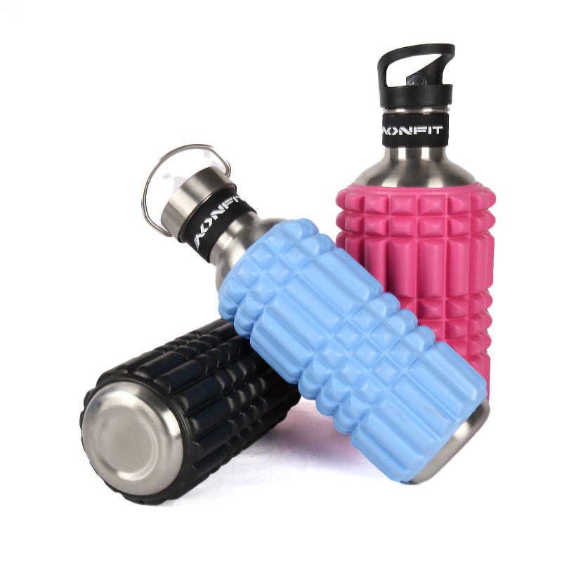 Aonfit Fashion Multi-function Fitness Drink Water Bottle Foam Roller