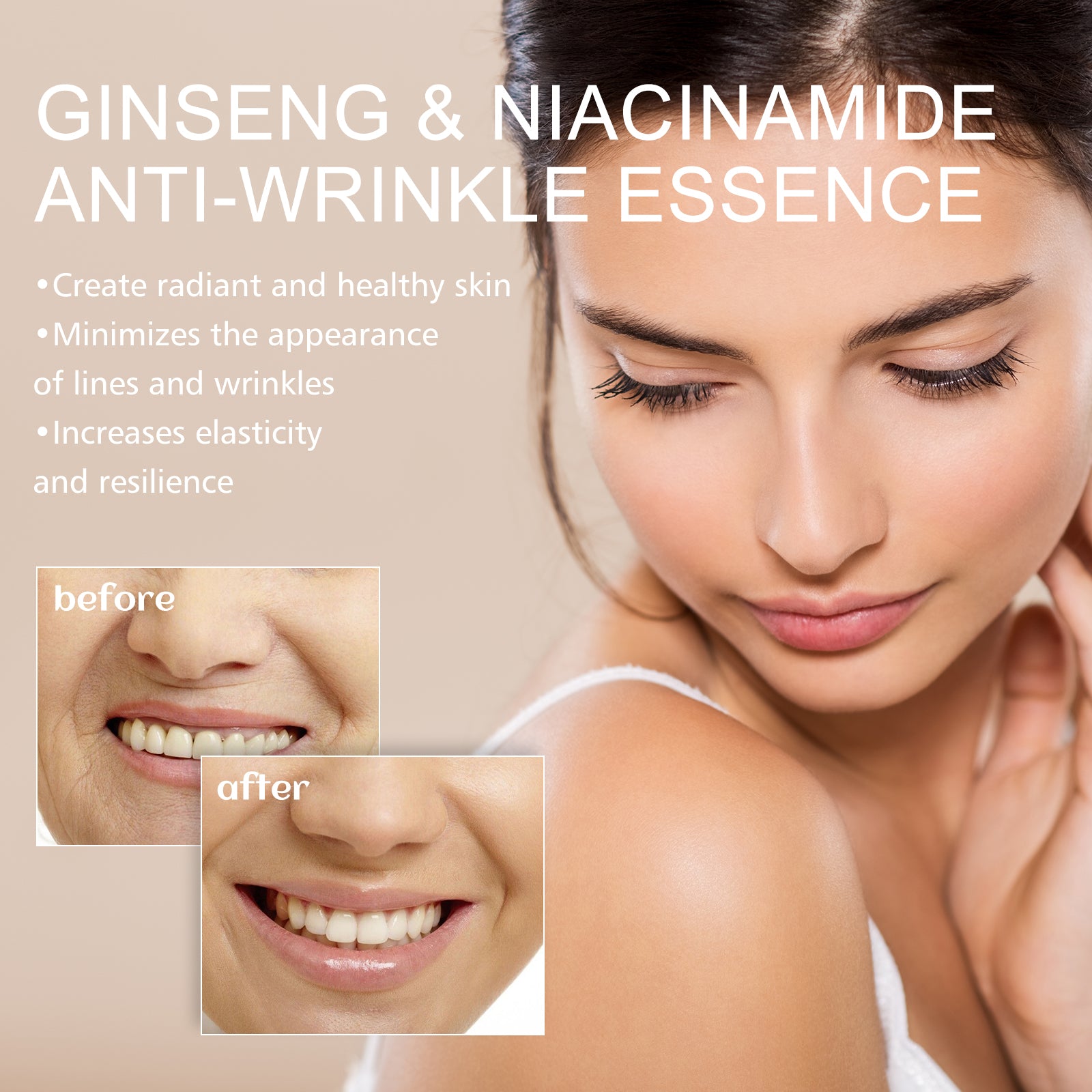 EELHOE Ginseng Essence For Fading Fine Lines, Firming Face, And Moisturizing Skin Serum - Rswank