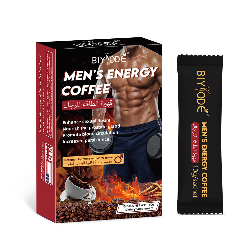 OEM ODM Wholesale Private Label Custom Men's Energy Coffee Male Enhancement Energy Boost Vitality Stamina Herbal Drink Male Performance Immune Support NSF HALAL COA GMP Certified