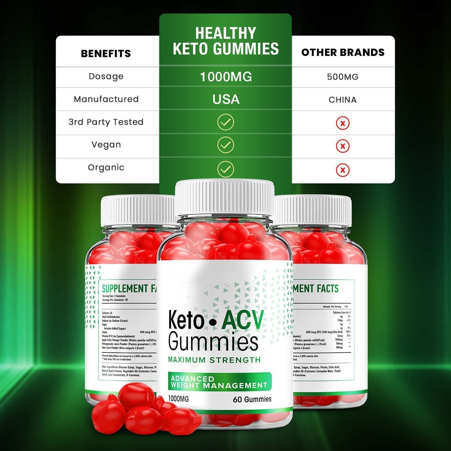 Keto ACV Gummy 60Count HotSale AppleCiderVinegar Gummies DirectSell