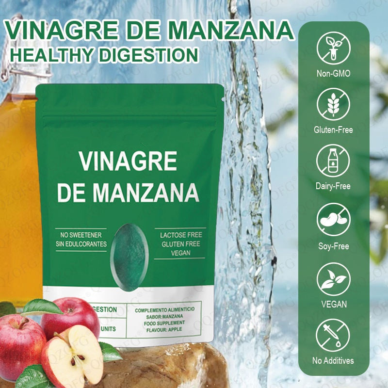 Vinager De Manzana Gummy Apple Cider Vinager Support Metabolism 50 Count Bag Packaged