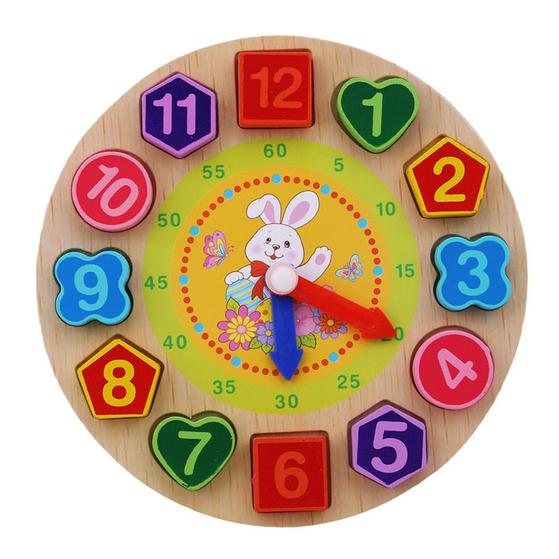 Wooden clock toy