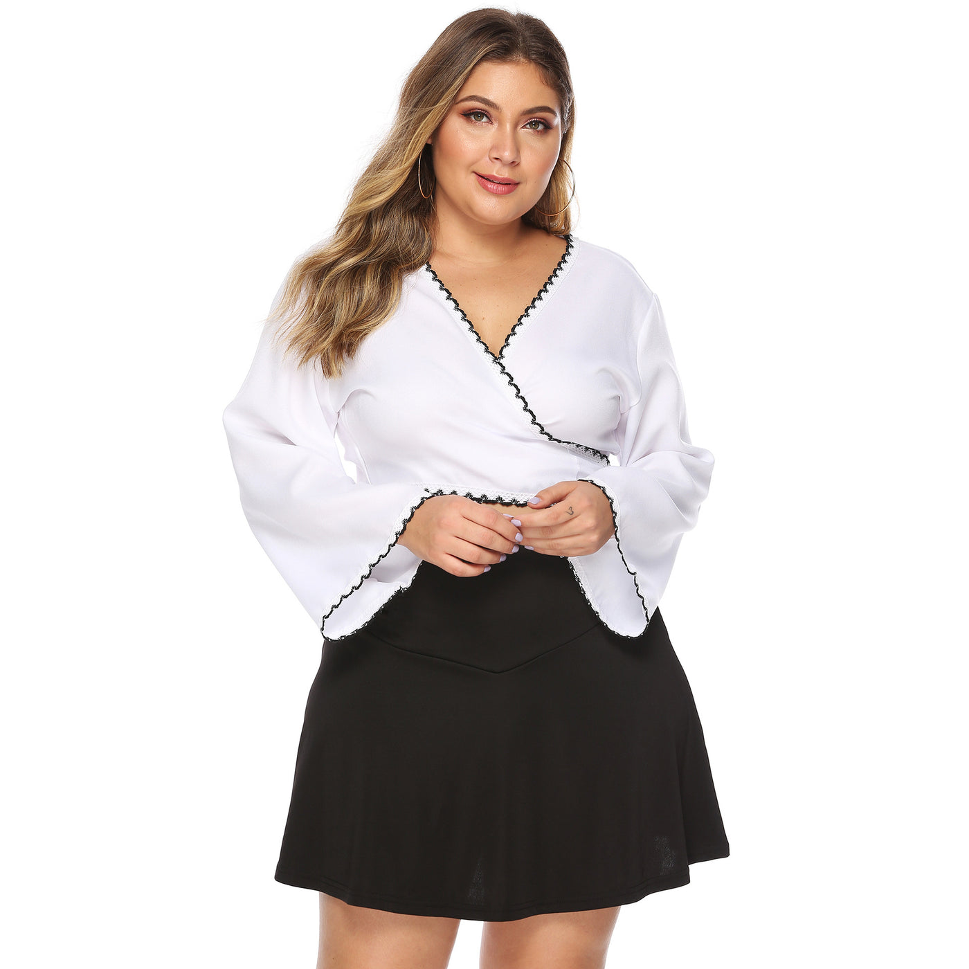 Plus Size Women Loose Solid Color Skirt Casual Short Skirt Business Wear A- line Skirt