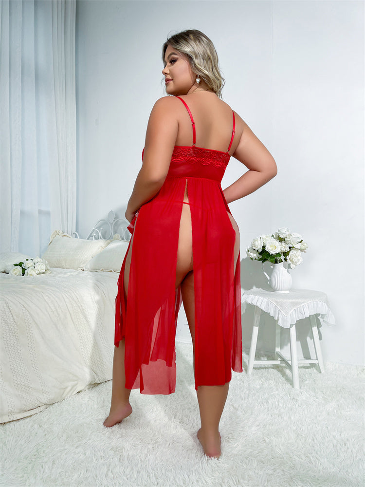 Plus Size Sexy Sleepwear Push up See through Lace Seduction Sexy Suspender Sources