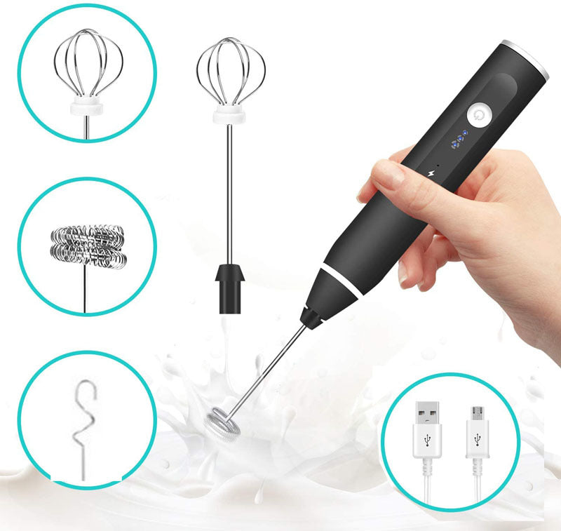 Stainless steel hand-held electric milk frother egg beater automatic paint mixer