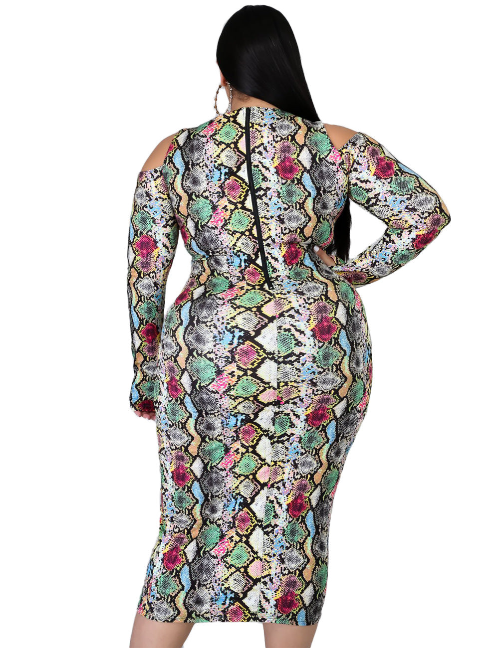 Plus Size Women  Clothes Snake Pattern Dress