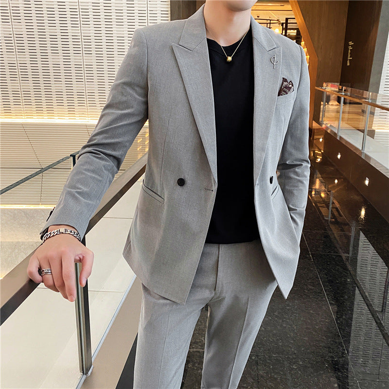 Men's casual small suit two sets of young slim handsome groom wedding suit suit business coat Rswank
