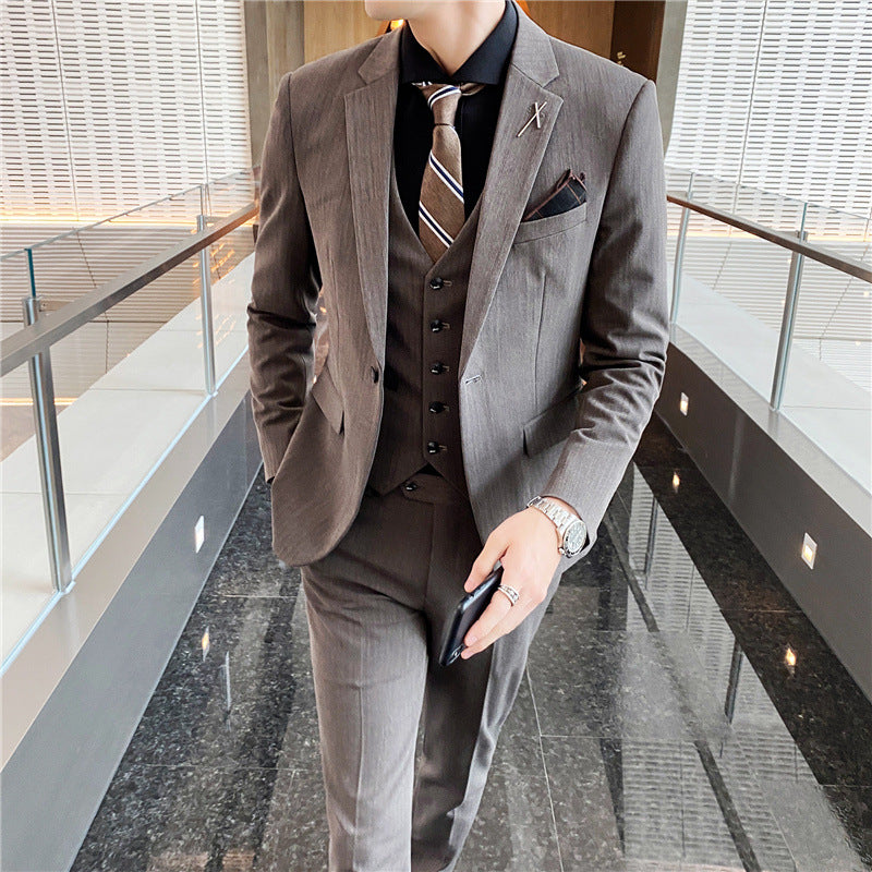 Men three-piece casual slim business  casual and wedding small suit jacket