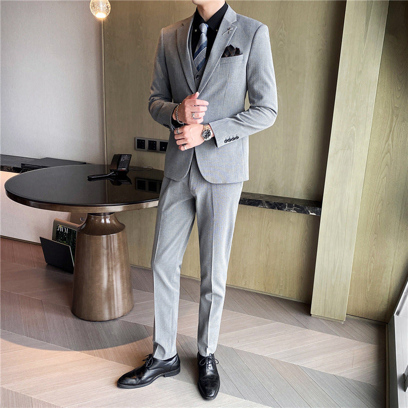 Men three-piece casual slim business  casual and wedding small suit jacket