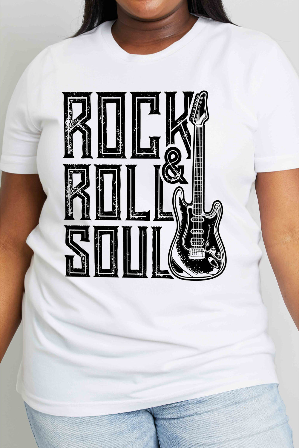 Simply Love Full Size ROCK & ROLL SOUL Graphic Cotton T-Shirt