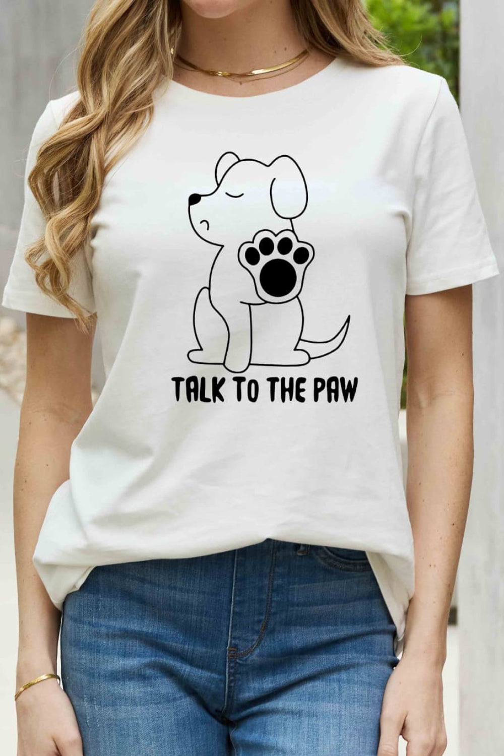 Simply Love Full Size TALK TO THE PAW Graphic Cotton Tee