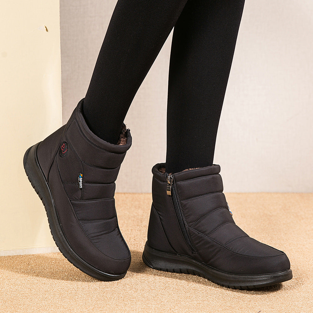 Ankle Boots For Women Non-slip Waterproof Snow Boots Flat Heels Warm Shoes Rswank