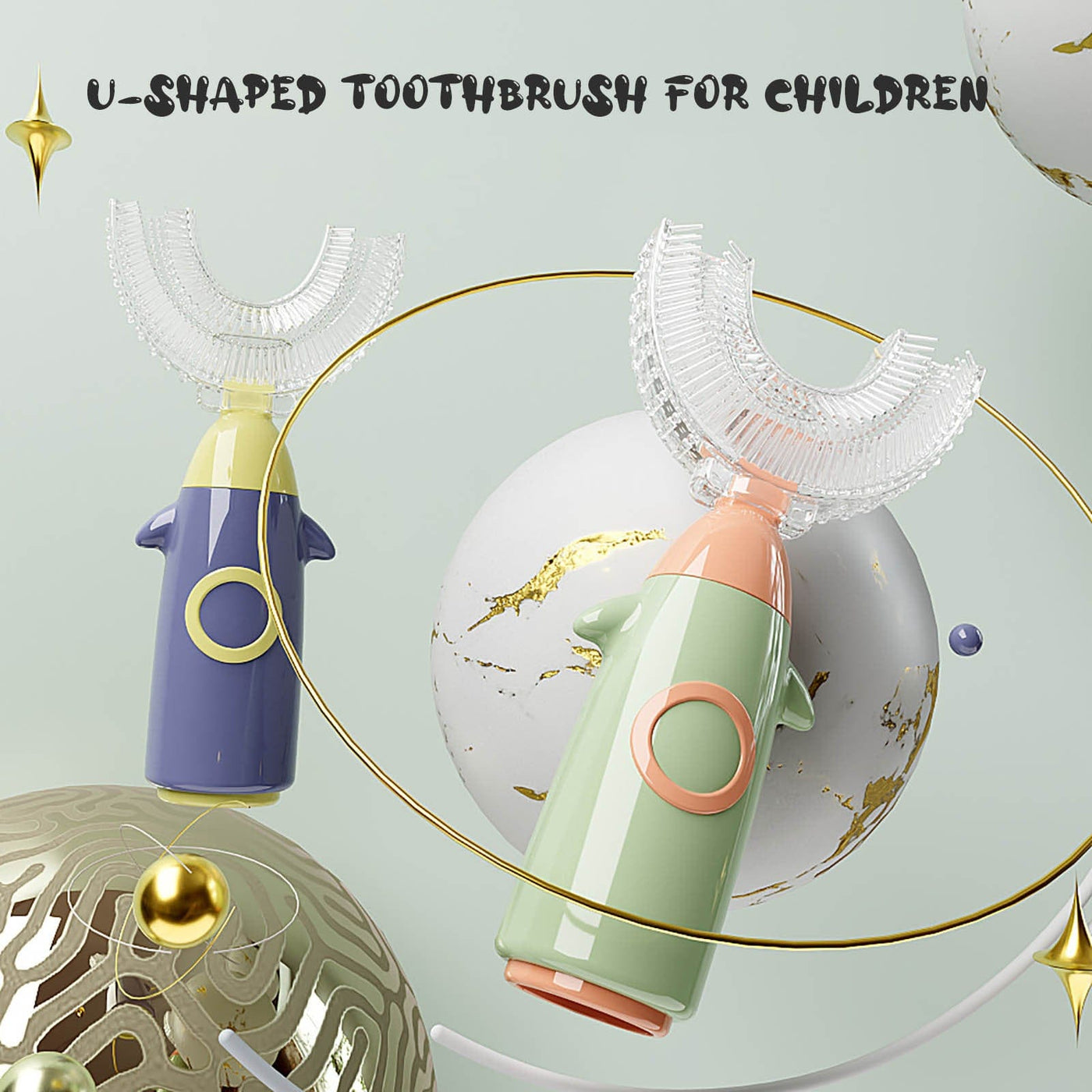 Manual Children's U-shaped Toothbrush Silicone Toothbrush Soft Bristles Mouth Cleaning U-shaped Silicone Manual Children's Toothbrush Rswank