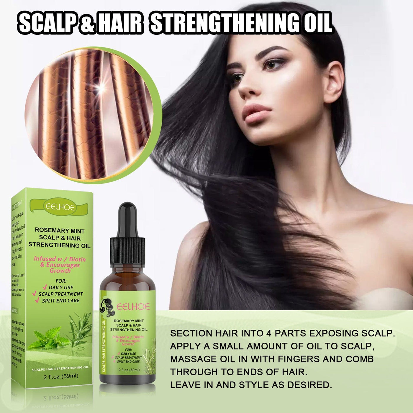 Rosemary Mint Hair Growth Fluid Scalp Massage Rswank