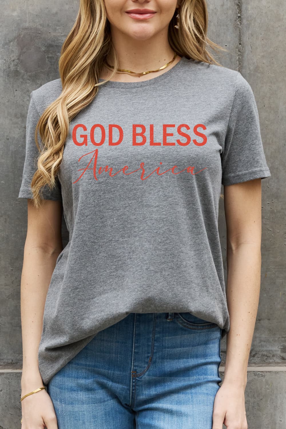 Simply Love GOD BLESS AMERICA Graphic Cotton Tee