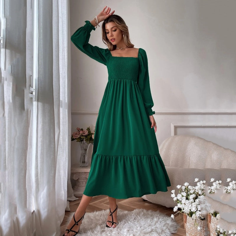 Fashion Hollow Outer Neck Long Sleeve Pullover Dress kakaclo