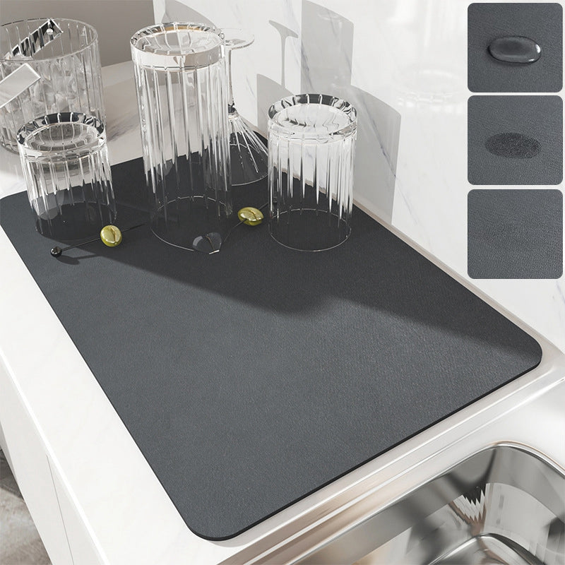 Skin Drain Pad Rubber Dish Drying Mat Super Absorbent Drainer Mats Tableware Bottle Rugs Kitchen Dinnerware Placemat Rswank