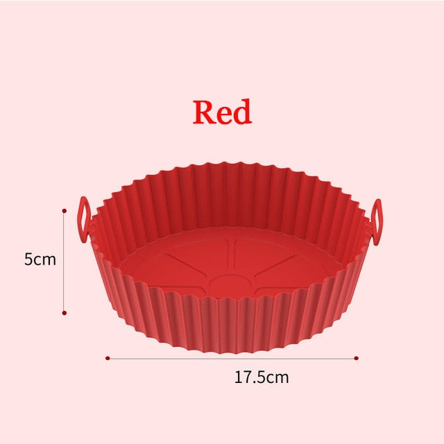 Air Fryer Silicone Baking Tray Reusable Basket Mat Non-Stick Round Microwave Pads Baking Mat Oven Air Fryer Liner Dropshipping Unify