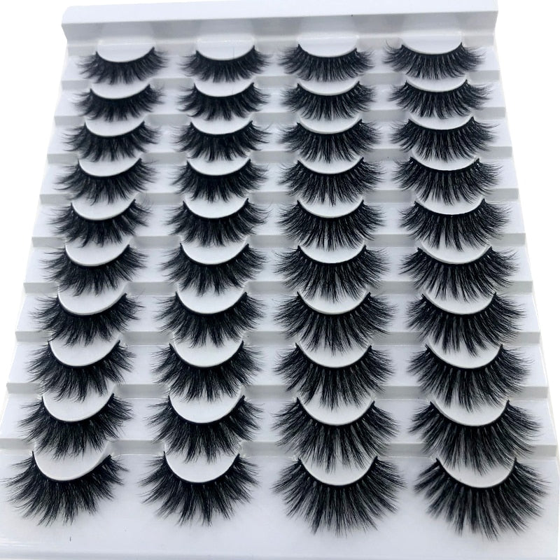 New 20 pairs natural false eyelashes fake lashes long makeup 3d mink eyelashes eyelash extension Rswank