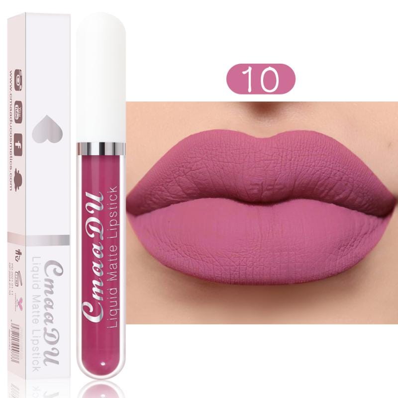 CmaaDu 18 Colors Long Lasting Lip Gloss Matte Velvet Liquid Lipstick Waterproof Moisturizing Lip Makeup Cosmetic TSLM1 Rswank