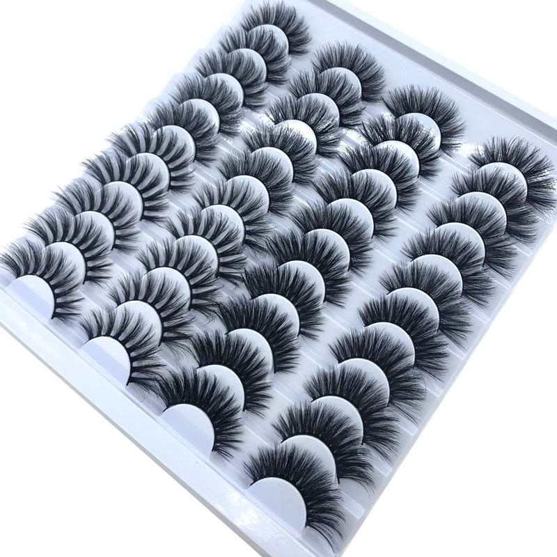 New 20 pairs natural false eyelashes fake lashes long makeup 3d mink eyelashes eyelash extension Rswank