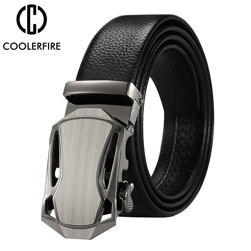 Men Belt Metal Luxury Brand Automatic Buckle Leather High Quality Belts Rswank