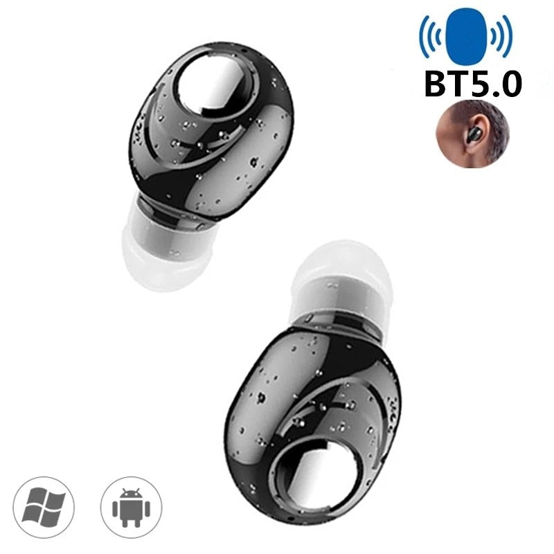 Mini In-Ear 5.0 Bluetooth Earphone HiFi Wireless Headset Rswank