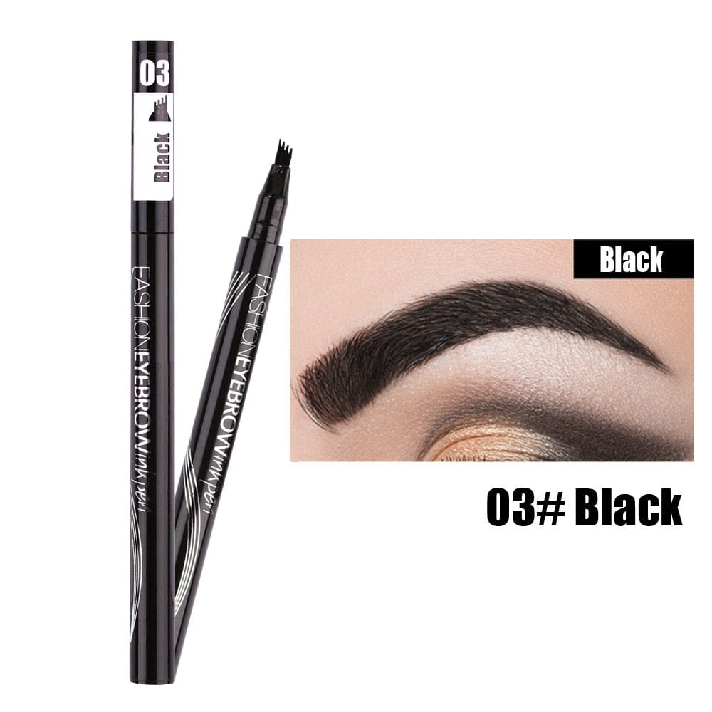 Waterproof Natural Eyebrow Pen Four-claw Eye Brow Tint Makeup three Colors Eyebrow Pencil Brown Black Grey Brush Cosmetics Rswank